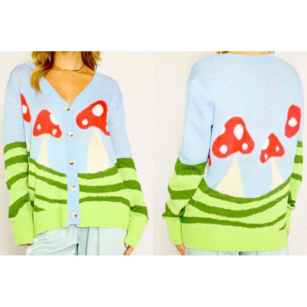 Mushroom cardigan New With tags. Size X-Large